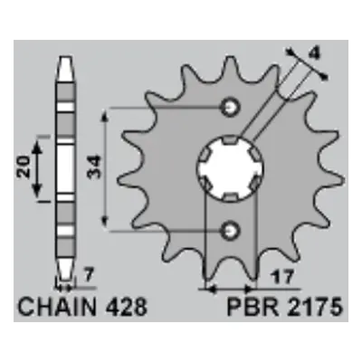 Řetězové kolo přední PBR 2175 15 18NC (PBR řetězové kolo přední 217515 (2175 15) SWM 125 ACE OF 