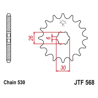 JT Sprockets ozubené kolo JTF568.16 (56816JT) (Přední ozubené kolo JT Sprockets JTF568.16)