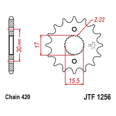 Řetězové kolo přední JT SPROCKETS JTF1256.13 (33213JT) (JT řetězové kolo přední 332 13 (33213JT)