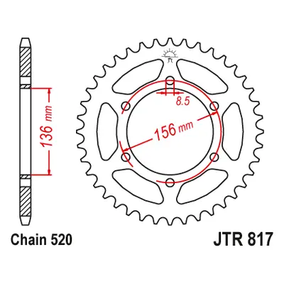 JT Sprockets rozeta JTR817.46 (83046JT) (Zadní ozubené kolo JT Sprockets JTR817.46)