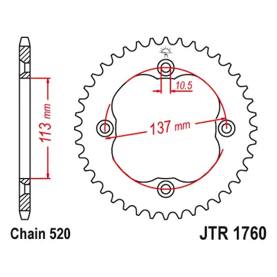 JT Sprockets rozeta JTR1760.40 (450940JT) (Zadní ozubené kolo JT Sprockets JTR1760.40)