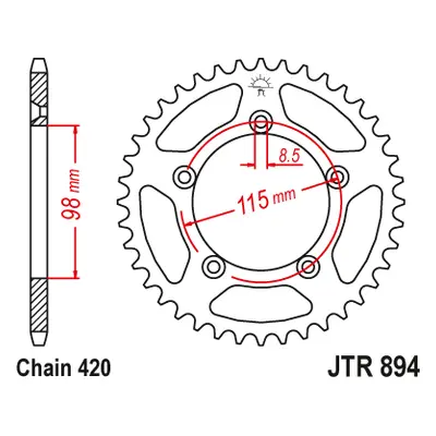 JT Sprockets rozeta JTR894.48 (455248JT) (Zadní ozubené kolo JT Sprockets JTR894.48)