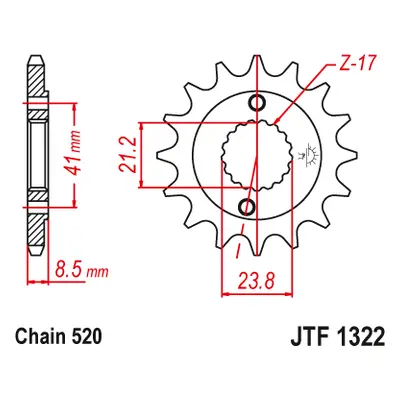 JT Sprockets ozubené kolo JTF1322.15 (J207115JT) (Přední ozubené kolo JT Sprockets JTF1322.15)