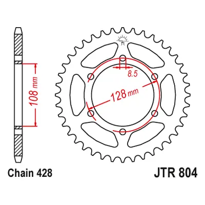 JT Sprockets rozeta JTR804.45 (82-84, 90245JT) (Zadní ozubené kolo JT Sprockets JTR804.45)