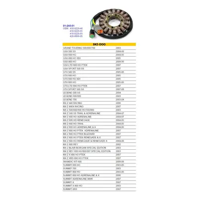 Stator (vinutí) alternátoru SPI 01-245-01 (SPI stator (vinutí) alternátoru SNOW SKI-doO (sněžný