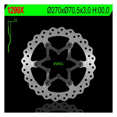 Brzdový kotouč NG Brakes NG1299X (NG brzdový kotouč přední TM 98-14 (270X70,5X3) plovoucí WAVE)