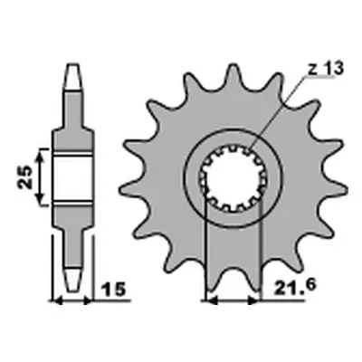 Řetězové kolo přední PBR 2082 16 18NC (JTF1515.16, STD.+1) (PBR řetězové kolo přední 2082 16 18N