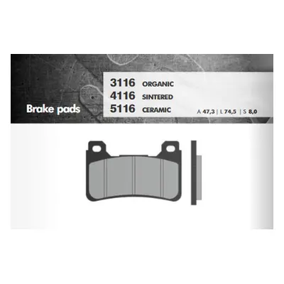 Brzdové destičky BRENTA BR3116 (BRENTA brzdové destičky KH390 (organické) HONDA CB/CBR/VFR předn