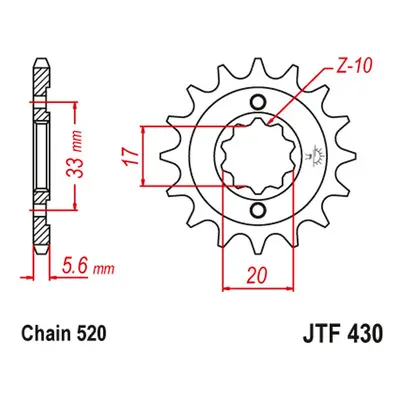 Ozubené kolo přední JT SPROCKETS JTF430.12 (43012JT) (JT ozubené kolo přední 430 12 (43012JT))