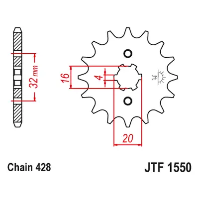 JT Sprockets ozubené kolo JTF1550.14 (218214JT) (Přední ozubené kolo JT Sprockets JTF1550.14)