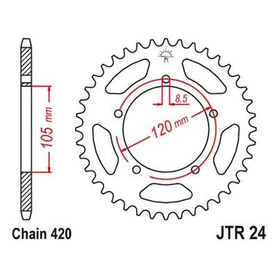 Rozeta JT SPROCKETS JTR24.55 (3565M55JT) (JT rozeta 3565M 55 (3565M55JT))