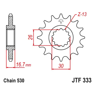 JT Sprockets ozubené kolo JTF333.16 (34716JT) (Přední ozubené kolo JT Sprockets JTF333.16)