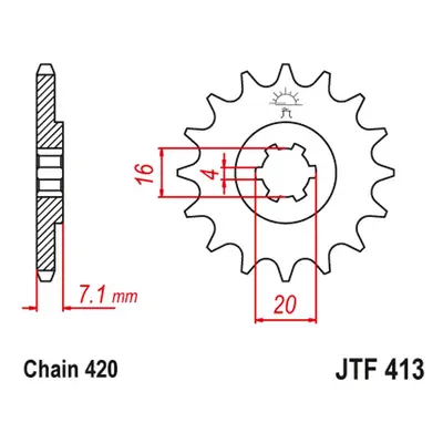 Řetězové kolo přední JT SPROCKETS JTF413.15 (41315JT) (JT řetězové kolo přední 413 15 (41315JT))