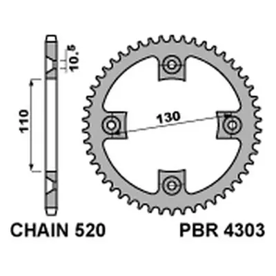 PBR rozeta 4303 39 C45 (430339C45) (Zadní ozubené kolo PBR 430339C45)