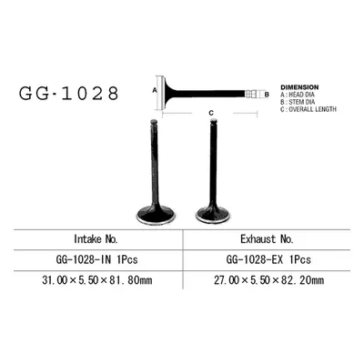 Sací ventil VESRAH GG-1028-IN (VESRAH sací ventil HONDA TRX 250 RECON 97-01 (14711-HM8-000) (1 k