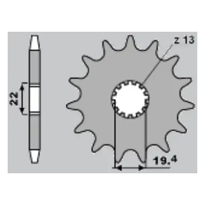 PBR ozubené kolo 433 14 18NC (90-96) (Přední ozubené kolo PBR 433 14 18NC)