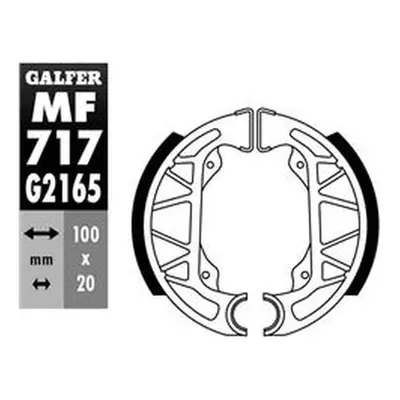 Brzdové čelisti - pakny zadní GALFER MF717G2165 (GALFER brzdové čelisti - pakny zadní PIAGGIO FL