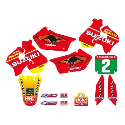 TECNOSEL (BLACKBIRD) sada samolepek (dýhy) + potah sedla SUZUKI RM 125/250 96-98, REPLICA TEAM S