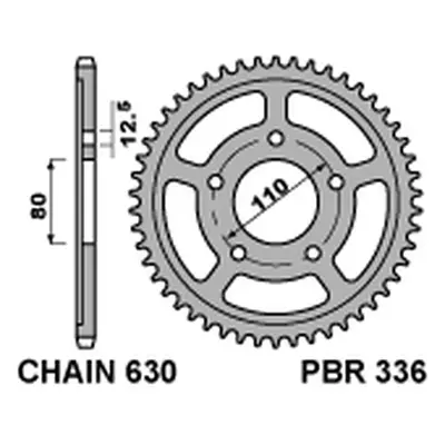 PBR rozeta 336 35 C45 (79-80, SC03) (Zadní ozubené kolo PBR 336 35 C45)