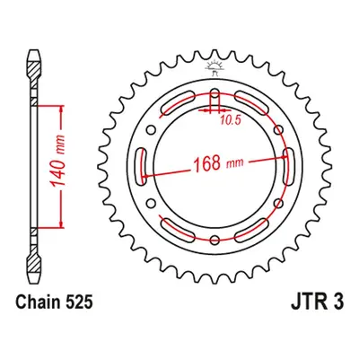 Rozeta JT SPROCKETS JTR3.42ZBK (461342JTZBK) (JT rozeta 4613 42 pro šrouby 10,5mm (461342JTZBK) 