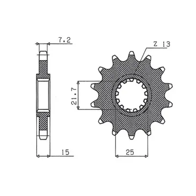 Ozubené kolo přední SUNSTAR SUN41715 (JTF1182.15, 208214JT) (SUNSTAR ozubené kolo přední 2082 14