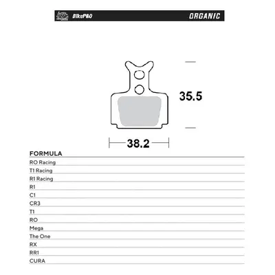 Brzdové destičky organické vhodné pro MOTO-MASTER 730741 (MOTO-MASTER BIKE PRO brzdové destičky 