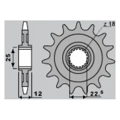 PBR ozubené kolo 2266 11 18NC (Přední ozubené kolo PBR 2266 11 18NC)