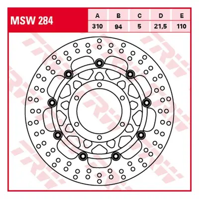 Brzdový kotouč TRW LUCAS přední MSW284 (TRW LUCAS ZF brzdový kotouč přední HONDA CTX 1300 14-16,