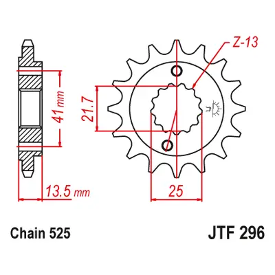 JT Sprockets ozubené kolo JTF296.15 (34615JT) (Přední ozubené kolo JT Sprockets JTF296.15)