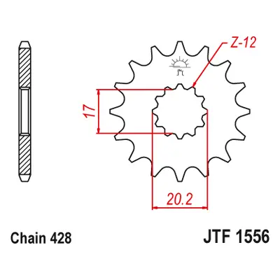 JT Sprockets ozubené kolo JTF1556.12 (SPAIN, 206412JT) (Přední ozubené kolo JT Sprockets JTF1556