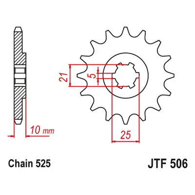 JT Sprockets ozubené kolo JTF506.14 (50614JT) (Přední ozubené kolo JT Sprockets JTF506.14)