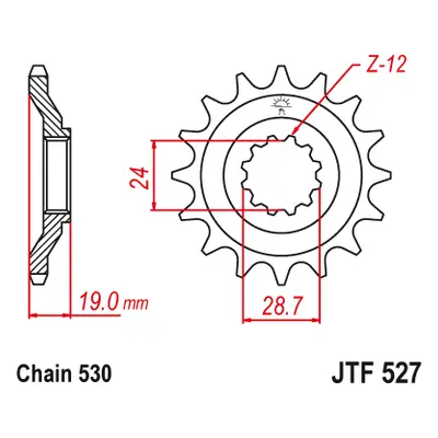 JT Sprockets ozubené kolo JTF527.17 (53217JT) (Přední ozubené kolo JT Sprockets JTF527.17)