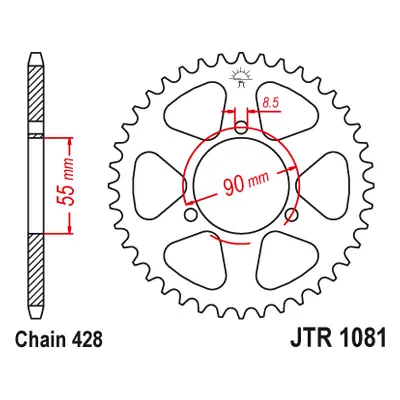 JT Sprockets rozeta JTR1081.46 (461246JT) (Zadní ozubené kolo JT Sprockets JTR1081.46)