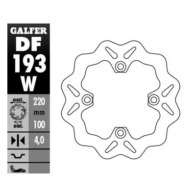 Brzdový kotouč zadní GALFER DF193W (GALFER brzdový kotouč zadní KAWASAKI ZX 6R (98-07), ER6, Z 7