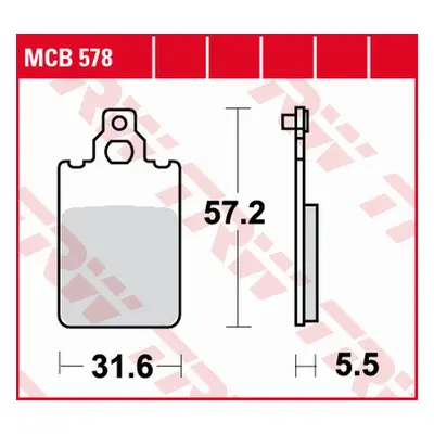 Brzdové destičky TRW LUCAS MCB578 (KH116) (TRW LUCAS ZF brzdové destičky KH116 organické APRILIA