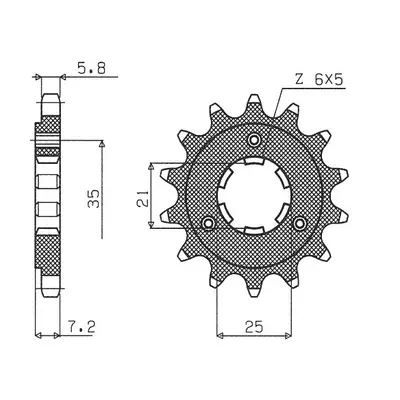 Ozubené kolo přední SUNSTAR SUN33516 (JTF437.16, 43716JT) (SUNSTAR ozubené kolo přední 437 16 (J