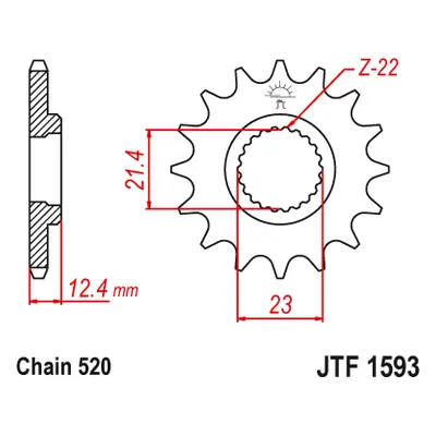 JT Sprockets ozubené kolo JTF1593.14 (205414JT) (Přední ozubené kolo JT Sprockets JTF1593.14)