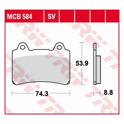 Brzdové destičky TRW LUCAS MCB584 (KH123) (TRW ZF brzdové destičky KH123 organické YAMAHA FZR 75