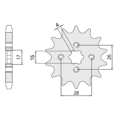 Ozubené kolo přední CHT 26113K (4009-13) (CHT ozubené kolo přední 261 13 (4009-13))