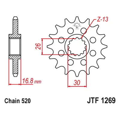 JT Sprockets ozubené kolo JTF1269.16 (347M16JT) (Přední ozubené kolo JT Sprockets JTF1269.16)