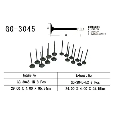 Sací ventil VESRAH GG-3045-IN (VESRAH sací ventil SUZUKI GSXR 750 00-03, GSXR 1000 01-04 (12911-