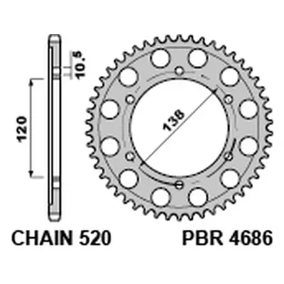 PBR rozeta 4686 36 C45 (Zadní ozubené kolo PBR 4686 36 C45)