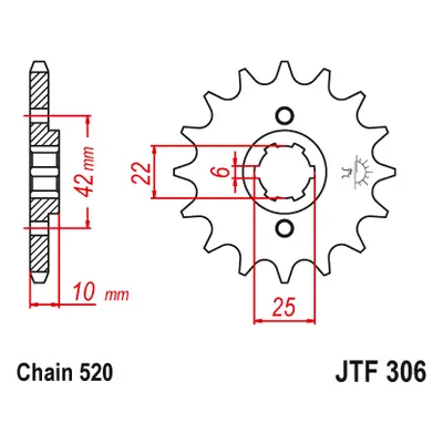 JT Sprockets ozubené kolo JTF306.15 (Přední ozubené kolo JT Sprockets JTF306.15)