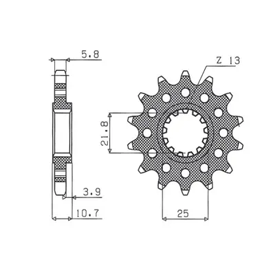 Ozubené kolo přední SUNSTAR SUN39415 (JTF1581.15, 217215JT) (SUNSTAR ozubené kolo přední 2172 15