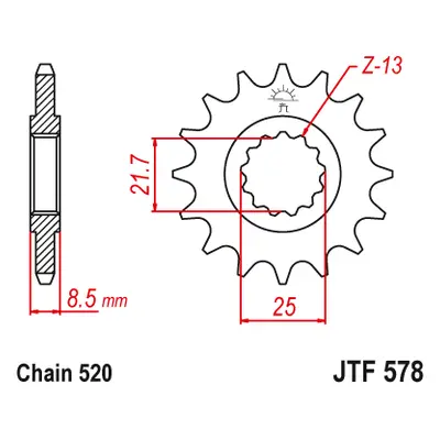 JT Sprockets ozubené kolo JTF578.16 (58516JT, JTF578.16) (Přední ozubené kolo JT Sprockets JTF57