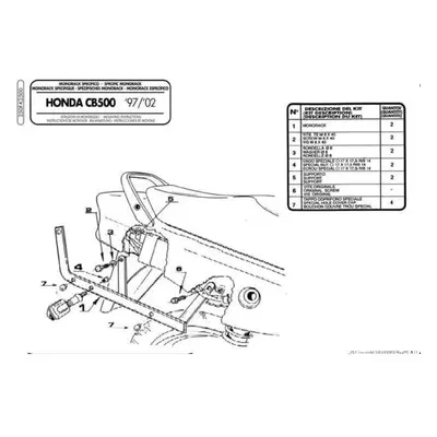 Zadní nosič kufru KAPPA K2500 (KAPPA zadní nosič kufru HONDA CB 500 (97-05), CB 500S (00-05) ( b