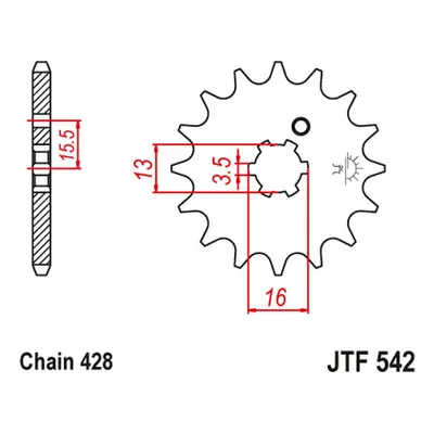 Ozubené kolo přední JT SPROCKETS JTF542.10 (54210JT) (JT ozubené kolo přední 542 10 (54210JT))