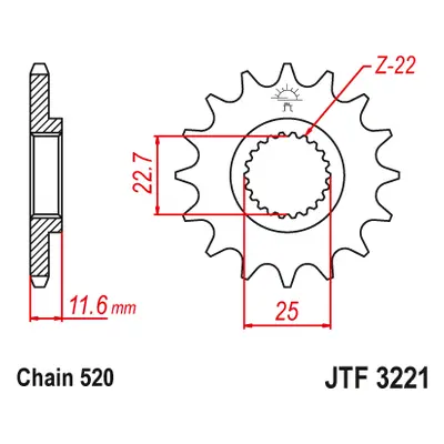 JT Sprockets ozubené kolo JTF3221.12 (J218012JT) (Přední ozubené kolo JT Sprockets JTF3221.12)