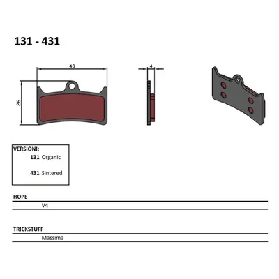 Brzdové destičky organické BRENTA BR131 (BRENTA BIKE brzdové destičky organické MTB / silniční p