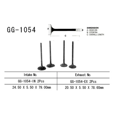 Sací ventil VESRAH GG-1054-IN (VESRAH sací ventil HONDA cmX 250 REBEL 96-20 (14711-KC1-920) (1 k